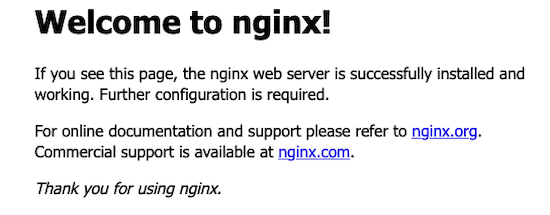 NGINX Welcome Page NGINX Welcome Page