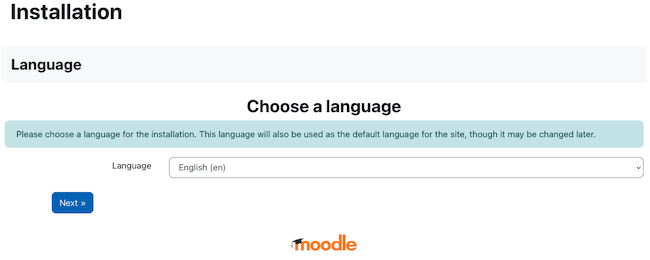 Select the Moodle Language Select the Moodle Language