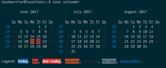 Task calendar Task calendar