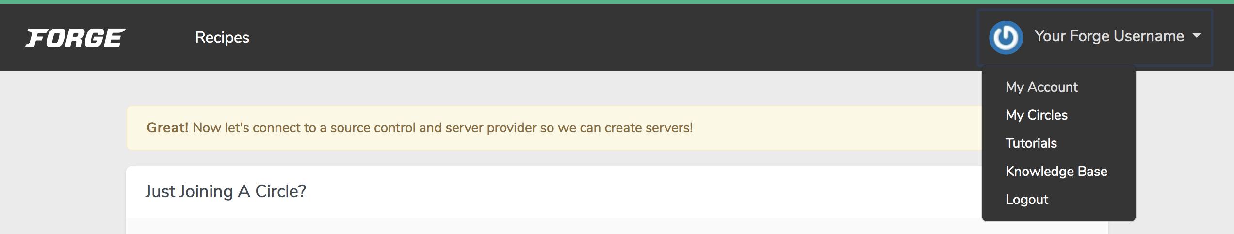 The My Account menu My Account Menu