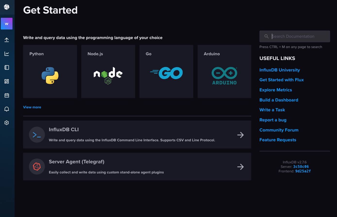 Screenshot of InfluxDB login page Screenshot of InfluxDB login page