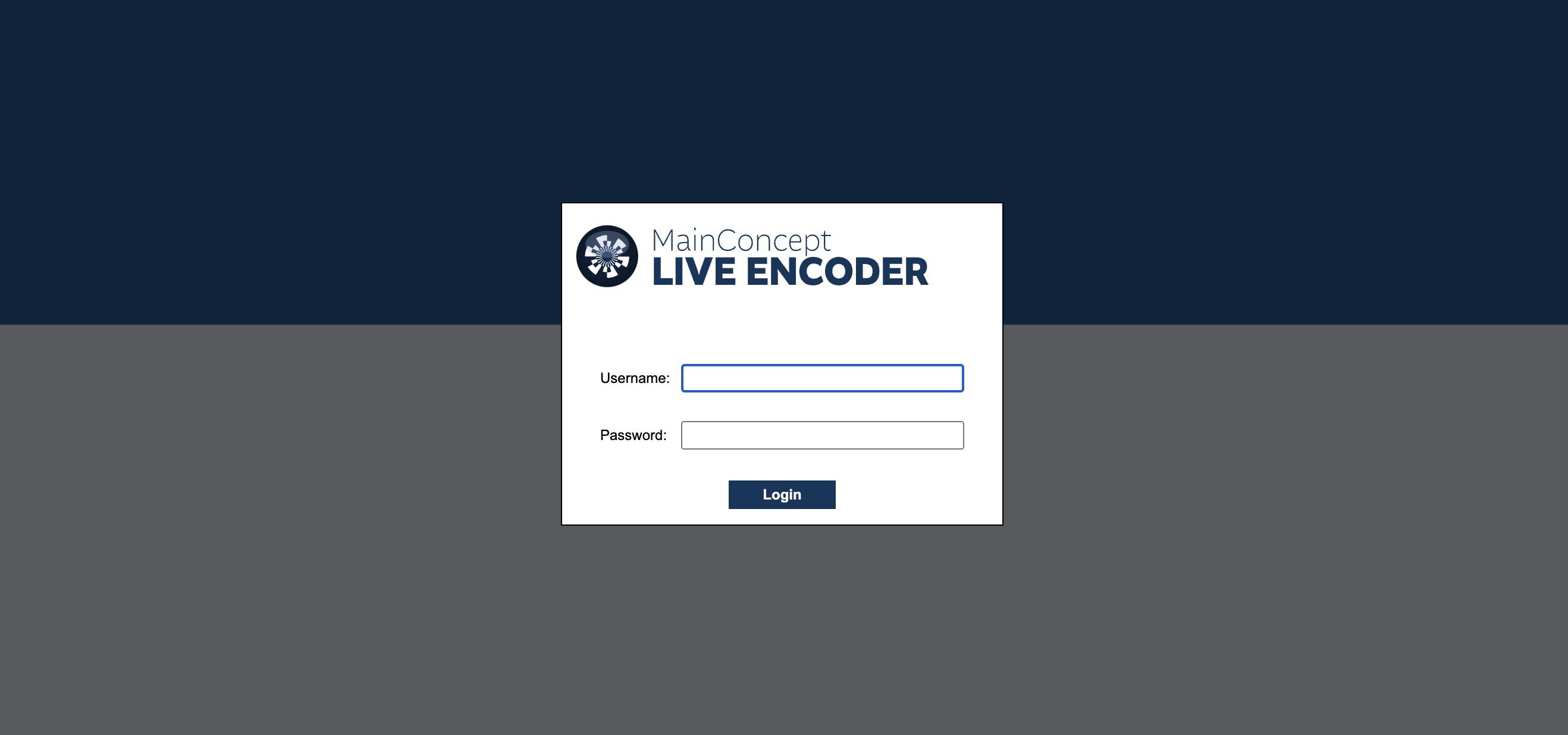 MainConcept Live Encoder Login MainConcept Live Encoder Login