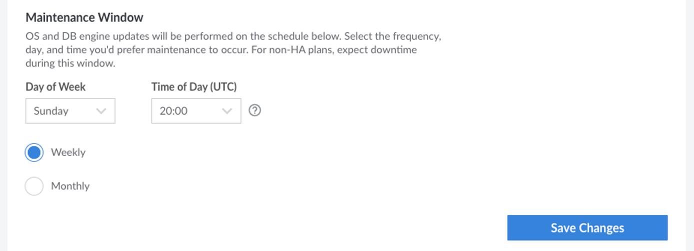 Screenshot of the Maintenance Window in Cloud Manager Screenshot of the Maintenance Window in Cloud Manager